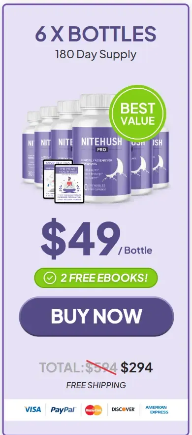 NiteHush Pro 6Bottle price image 180 days 